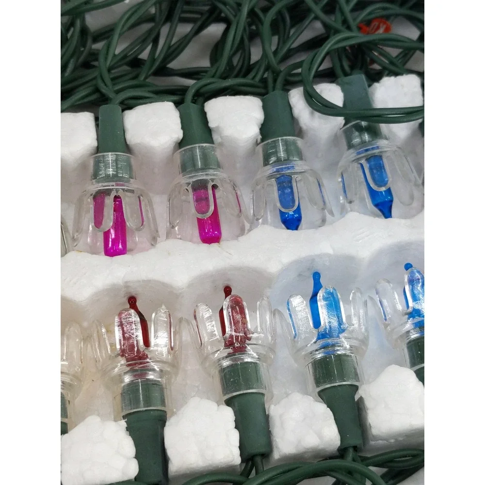 vtg Tulip Petal Reflector Miniature Lights 6 Sets of 50 300 total Mixed Brands